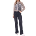 thumbnail image 2 of INSPIRE CHIC Sheer Bomber Jacket for Women's Zip Up Long Sleeve See Through Jackets S Grey, 2 of 6