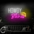 thumbnail image 2 of C-CRAFT Howdy Bitches Cowgirl Neon Led Light Up 30 inch for Cowgirl Club Party Bedroom Wall Decor, 2 of 5