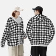 thumbnail image 3 of Rocae Anchor Black Tartan Plaid Print Breathable Sun Protection Hoodie Quick-Dry Lightweight Long Sleeve Hoodie Unisex Running Sports Shirt Large, 3 of 9