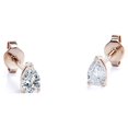 thumbnail image 5 of Aros Minimalistas de Diamantes de Talla Pera de 0,75 Quilates JeenMata Baño de Oro Rosa de 18 K sobre Plata, 5 of 5