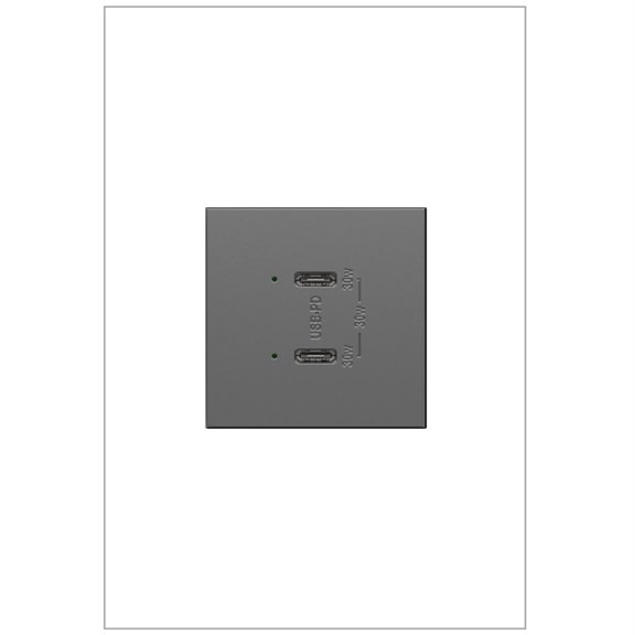Legrand Arusb30pd4 Adorne 20 Ampere Tamper Resistant Electrical Usb-C Outlet - Magnesium