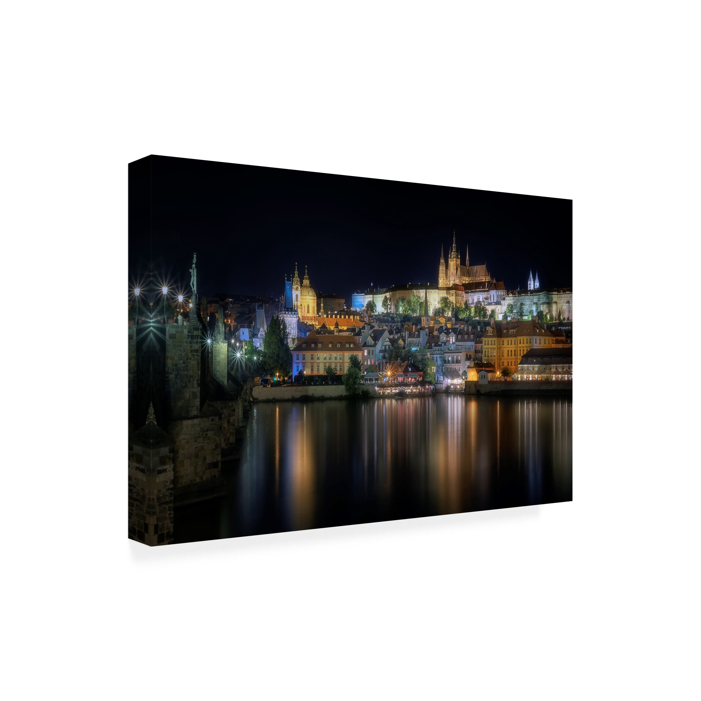 Fran Osuna 'Prague At Night' Canvas Art