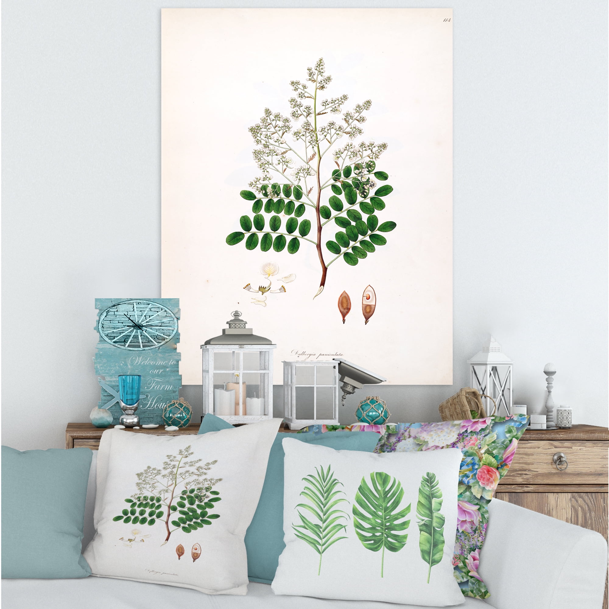Designart ' Ancient Botanicals XII ' Farmhouse Canvas Wall Art Print