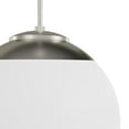 thumbnail image 4 of Hunter - Hepburn 3-light Brushed Nickel, Medium Size Pendant Light, Dimmable, Mid Century Modern Style, Globe Shaped, for Bedrooms, Dining, Living Rooms - 19851, 4 of 7