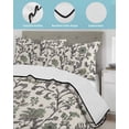 thumbnail image 4 of Sage Green Leaf Twin Size Down Alternative Comforter, Lightweight Comforter Quilt Bedding Set with Pillow Shams Vintage Farmhouse Boho Pastoral Tribal All Seasons Bed Comforter Duvet Insert 68"x86", 4 of 7