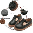 thumbnail image 3 of DADAWEN Girl's Mary Jane T-Strap Flats Dress Shoes Princess Shoes School Uniform Shoes Picture Day Shoes Black 2.5 Little Kid, 3 of 6