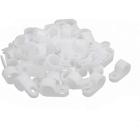 50Pcs creamy-white Nylon R-Type Cable Clamp for 1/2" Dia Wire Hose Tube(Fascetta cavo in nylon R-Type da 50 pezzi per tubo da 1/2' 'Dia Wire