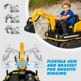thumbnail image 5 of JOYLDIAS Kids 12V Electric 360 Degree Rotating Ride On Excavator and Bulldozer with Track Design Wheels, Remote Control, MP3, Toolbox (Yellow), 5 of 9