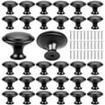 thumbnail image 1 of 30 Pieces 1-1/5 inch Black Cabinet Knobs Drawer knobs Kitchen Cabinet Knobs Dresser Knobs Matte Black Zinc Knobs Door Knobs Hardware Cupboard Handles with Screws, 1 of 7