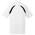 thumbnail image 6 of Sport-Tek T476 Mens Dry Zone Colorblock Raglan Polo T-Shirt, White & Black - Small, 6 of 6