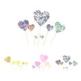 thumbnail image 6 of 7pcs/set Cake Topper Heart Shape Wedding Birthday Cake Simple Design Paper Top Flag Decoration, Pink, 6 of 10