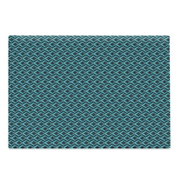 Abstract Cutting Board, Illustration of Complex Geometric Patterns Successive Intertwined Squares, Decorative Tempered Glass Cutting and Serving Board, in 3 Sizes, by Ambesonne