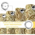 thumbnail image 6 of Beige Brown Green Blackout Curtains for Bedroom/Living Room, Thermal Insulated Kitchen Curtains, Retro Botanical Abstract Art Grommet Darkening Window Treatment Drapes 42"x84"x2, 6 of 8