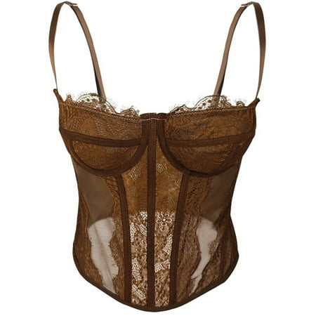 Ywmsfl Breathable Sculpting Lingerie High Stretch Lace Corset Top Body Shaping Bra with Adjustable Strap for Women Girls
