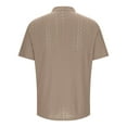 thumbnail image 6 of AHTJRT Mens Embroidered Breathable Short Sleeve V Neck Casual Shirts Khaki S, 6 of 6