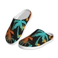thumbnail image 2 of Lsque Palm Trees Pattern Womens Comfort Cotton on Scuff With Memory Foam and Anti-skid Sole Slipper-44/45, 2 of 7