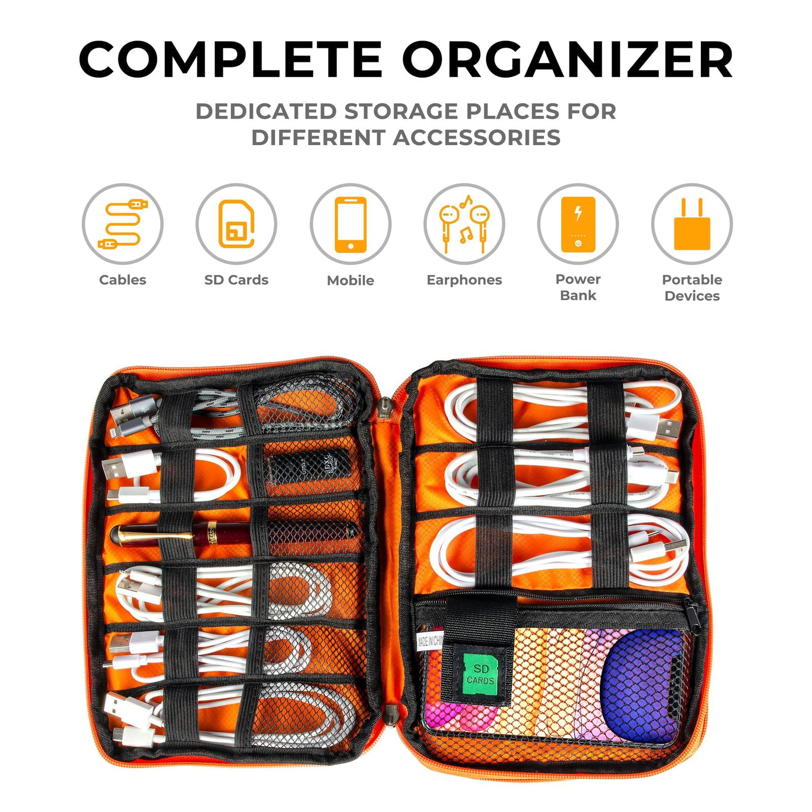  Teskyer Cable Organizer Bag, Portable Travel cord
