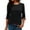 *Black, variant on ClodeEU Womens 3/4 Sleeve T Shirts,Round Neck Sweatshirts,Slim Lightweight Sweater Black,Womens Plus XXL
