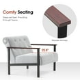 thumbnail image 3 of MCombo Set of 2 Modern Accent Chairs, Chenille Upholstered Armchair, Ergonomics Lounge Chair for Living Room HQ417(Silver White), 3 of 9