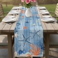 thumbnail image 4 of Navy Blue Coastal Table Runner 72 Inches, Starfish Coral Summer Beach Nautical Ocean Bed Runner Dresser Scarves Tabletop for Indoor Outdoor Parties/Ceremony/Banquet, 18" x 72", 4 of 9