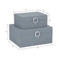 thumbnail image 4 of Rectangular Decorative Boxes for Home Decor - Jewelry Decor Box and Keepsake Storage as Home Organizer - Fabric Finish and Ring Pull Accents for Living Room and Mantel - Set of 2, 4", 3", Blue, 4 of 13