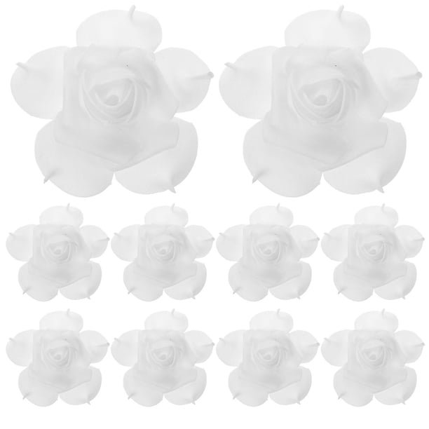 50pcs Artificial Roses Flowers for Home Wedding Decoration Bridal Shower Favor (White)