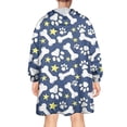 thumbnail image 2 of Paw Print Dog Bone Wearable Oversized Blanket,Wearable Blanket Hoodie for Adults,Cozy Hooded Blankets with Super Pockets,Super Warm Fuzzy Pullover for Women & Men, 2 of 6
