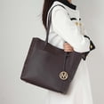 thumbnail image 3 of MKF Collection Lea Vegan Leather Women's Tote Bag, Fashionable Shoulder Purse Handbag by Mia K - Coffee, 3 of 6