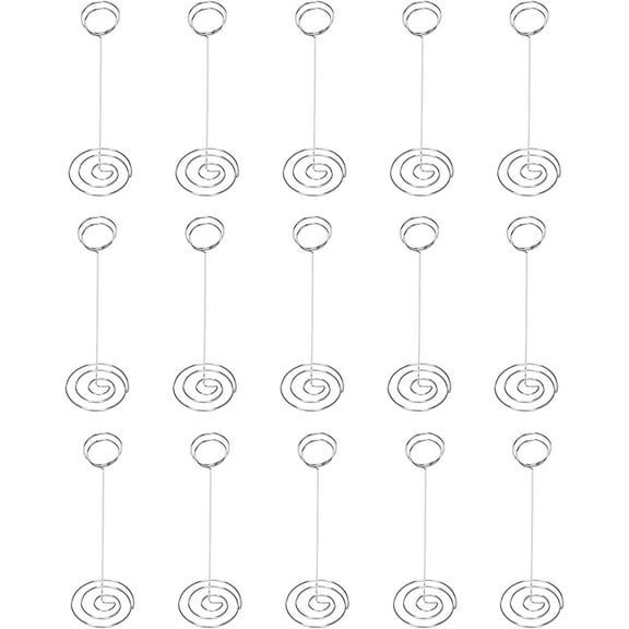 15 Pack 8.75 Inch Tall Table Number Holder, Place Card Holder, Table Holder, Wire Photo Holder Clip, Memo Note Stand for Weddings, Banquets