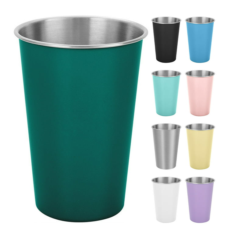Small Stainless Steel Pint Cups - Stackable Pint Cup Tumblers For Travel –  Metal Cups For Drinking Outdoors - Reusable Steel Cups - 6 Pcs