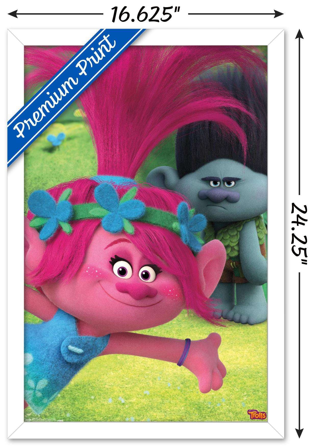 DreamWorks Trolls - Fun Wall Poster, 14.725" x 22.375", Framed