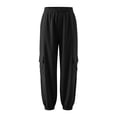 thumbnail image 3 of Fancifize Cotton Linen Cargo Pants for Boys Summer Loose Elastic Waist Harem Pants Kids Casual Trousers 7-16 Years, 3 of 6