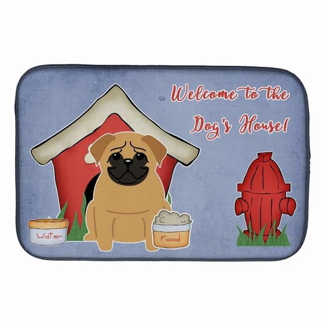 Carolines Treasures BB2761DDM Dog House Collection Pug Brown Dish Drying Mat