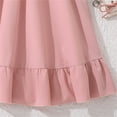 thumbnail image 3 of LIaqionyy Toddler Baby Girl Dress Ruffle Short Sleeve Elastic Waist Square Neck Plain Casual Summer Dresses for Girls, 3 of 9