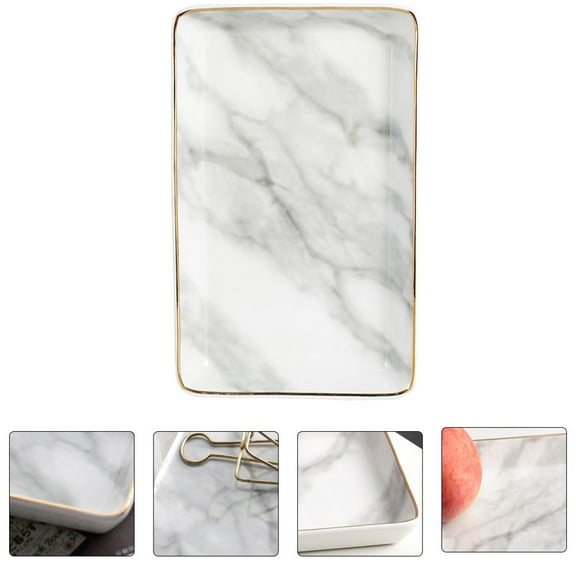 WHAMVOX  Marble Tray Bathroom Decorative Multipurpose Storage Office
