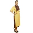 thumbnail image 2 of Bimba Women's Rayon Beige Kurti Asymmetrical Hem Designer Kurta With Scarf - 20, 2 of 9
