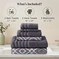 thumbnail image 7 of Modern Threads Oxford 6-Piece Yarn Dyed Adult Cotton Bath Towel Set, Lavender, 7 of 7