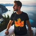 thumbnail image 5 of Summer Short Sleeve Tops Crew Neck Shirts for Men Leaf (1)Plus Size Tee Shirts XS-5XL, 5 of 5