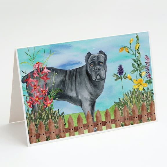 Cane Corso Spring Greeting Cards and Envelopes Pack of 8