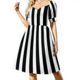 thumbnail image 1 of Robe Rayée Noire et Blanche Robe d'Été pour Femmes 2024 Robe d'Été, 1 of 5