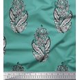 thumbnail image 1 of Soimoi Poly Georgette Fabric Leaves & Floral Block Print Sewing Fabric Yard 52 Inch Wide, 1 of 3