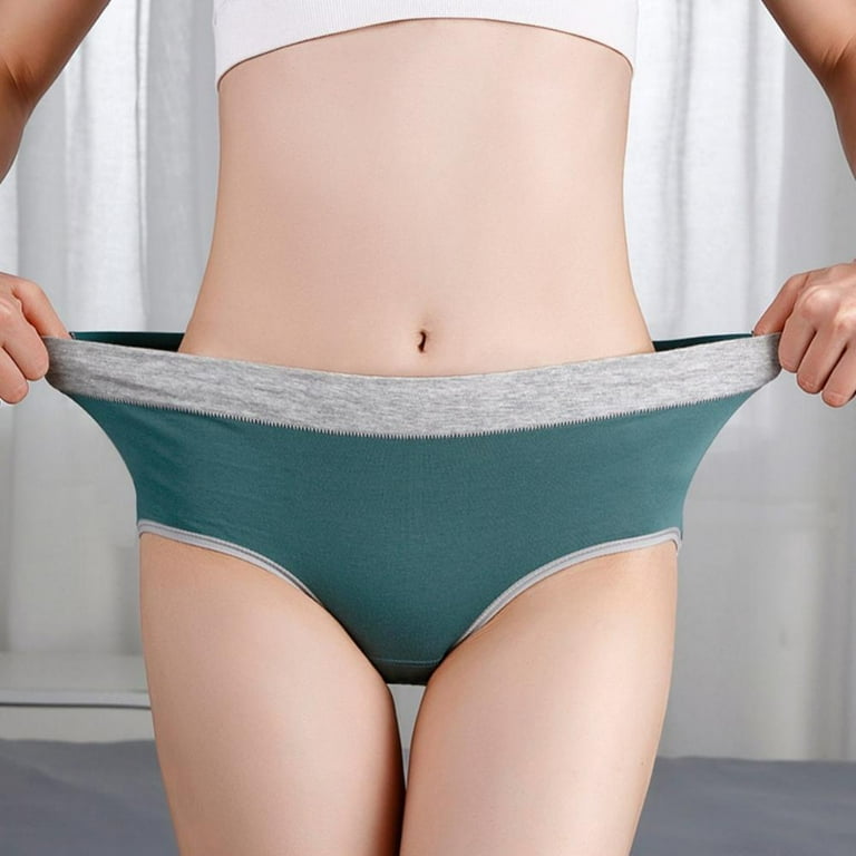 Women's Cotton Panties Mid-Rise Underwear Ladies Soft Briefs Full Coverage Panty  Underpants 