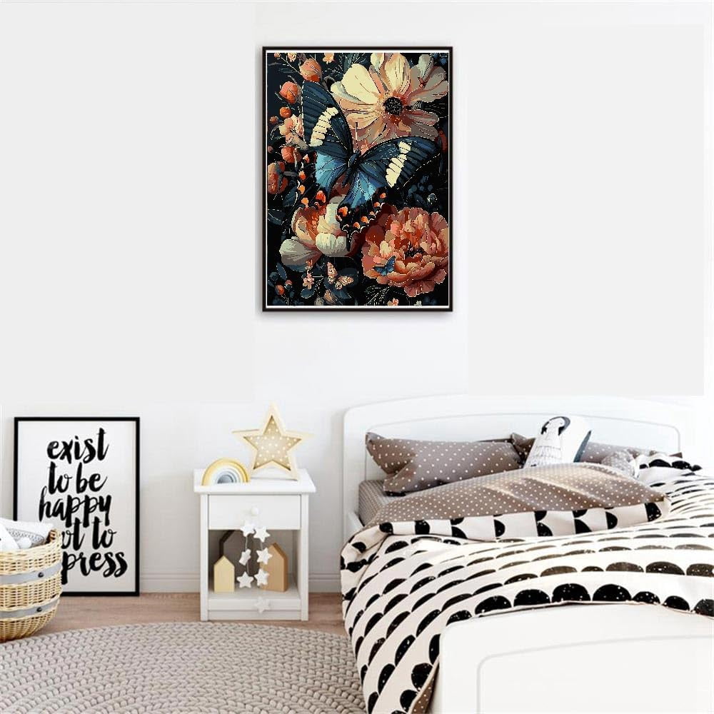 Flowers Paint by Numbers for Adults Beginner, Flowers DIY Acrylic Paint by Numbers Kit, Adult Paint by Number Kits on Canvas for Home Decor Gift 16x20 Inch,MT20746-US,16"x20"