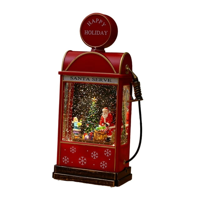 Bola de nieve navideña, linterna, caja musical, luz nocturna, escritorio artesanal, brillante Niño de Santa