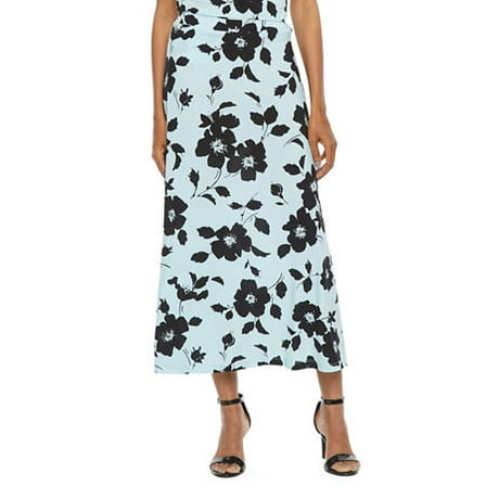 Evan-Picone Women's Maxi Skirt M Clear Water/Black