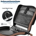 thumbnail image 5 of Haosy 3 Ring Zipper Binder with Shoulder Strap Waterproof Trapper Keeper 2 Inch D-Ring 500 Sheets Capacity, Caramel Brown, 5 of 8