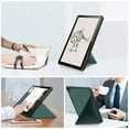 thumbnail image 5 of Allytech Slim Case for Lenovo Tab M10 10.1" Tablet Case 3rd Generation Model TB-328F, Ultra Thin Lightweight Auto Sleep Wake Protective Folding Kickstand Smart Cover Folio Flip Anti-scratch -Darkgreen, 5 of 8