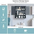 thumbnail image 5 of Bathroom Medicine Cabinet with Mirror, Wall Mounted Wooden Hanging Organizer with Doors and Shelves, Bathroom Wall Mirror Cabinet, 5 of 7