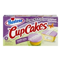 Hostess Cup Cakes Spring Vanilla Icing, 8 ct, 1.58 oz