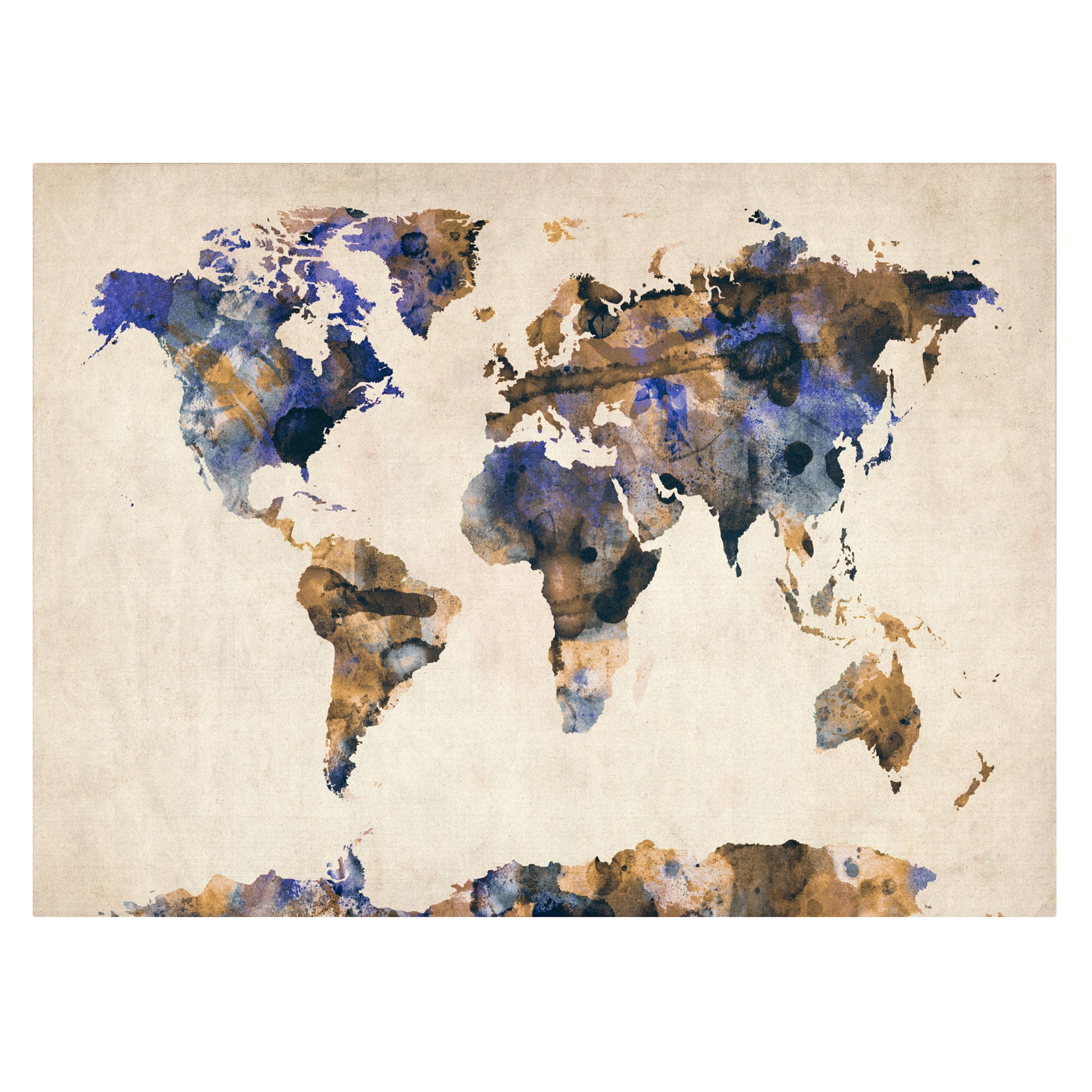 Trademark Art 'Watercolor Map 3' Canvas Art by Michael Tompsett